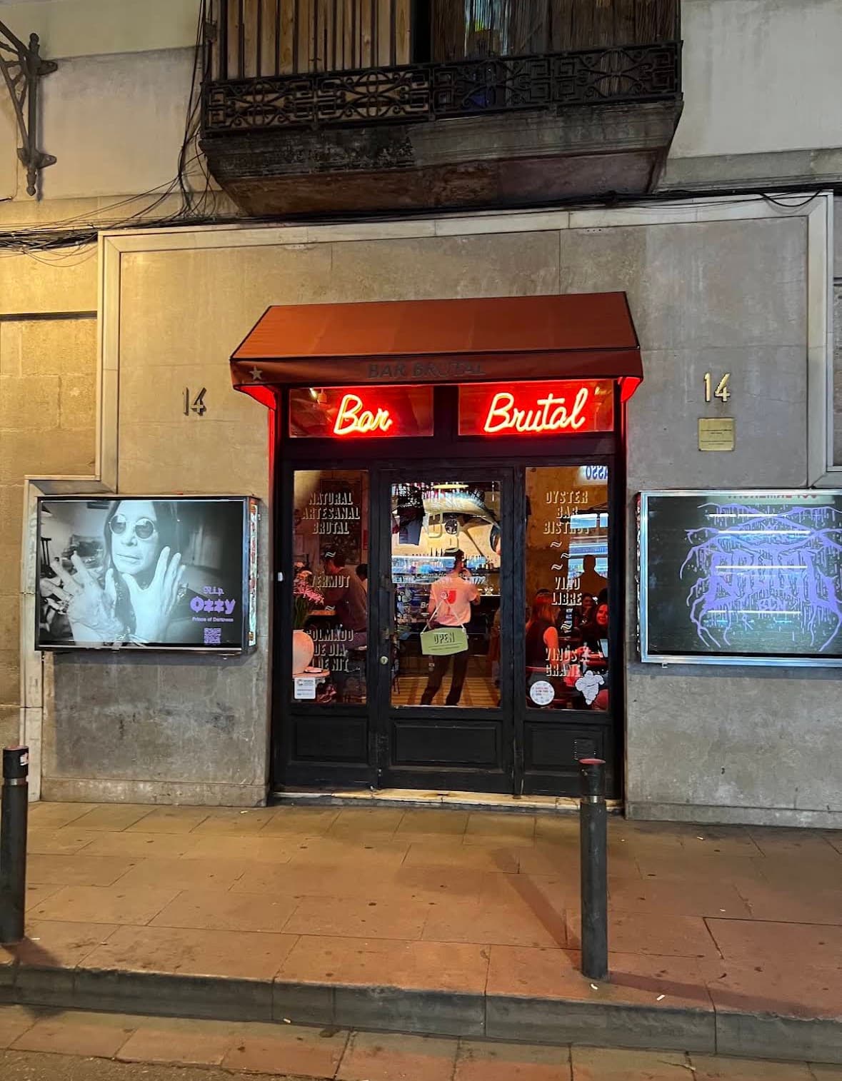 Entrance of Bar Brutal on Carrer de la Princesa Barcelona