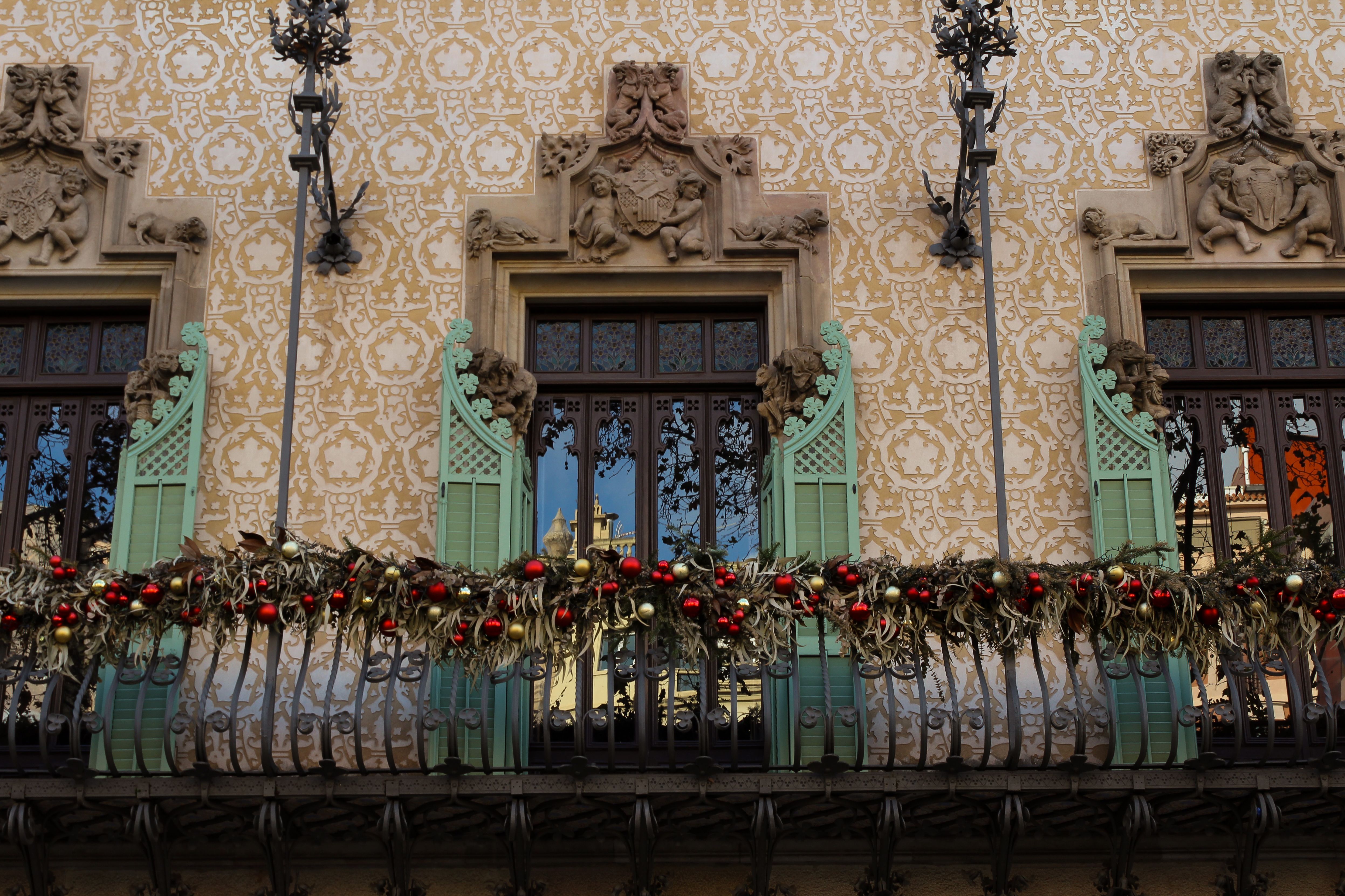 Festive streets in Barcelona during the Christmas season